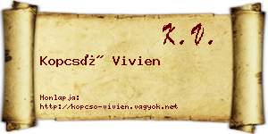 Kopcsó Vivien névjegykártya
